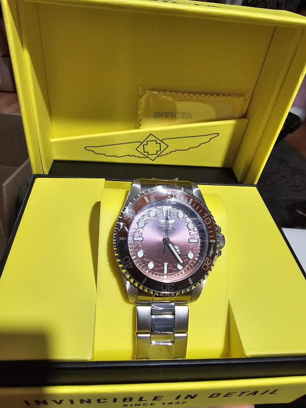 Invicta Men's Stainless Steel Watch - Pink Dial
